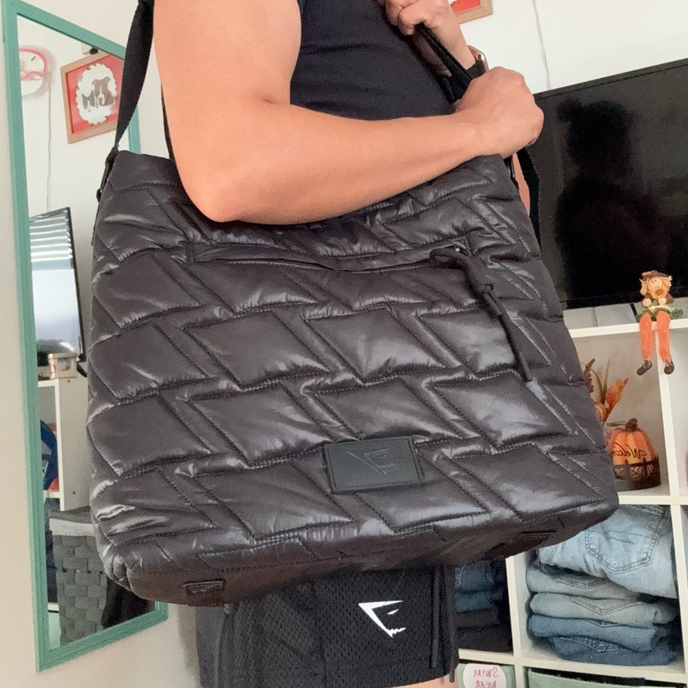 Black Quilted Tote Bag